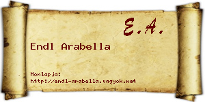 Endl Arabella névjegykártya